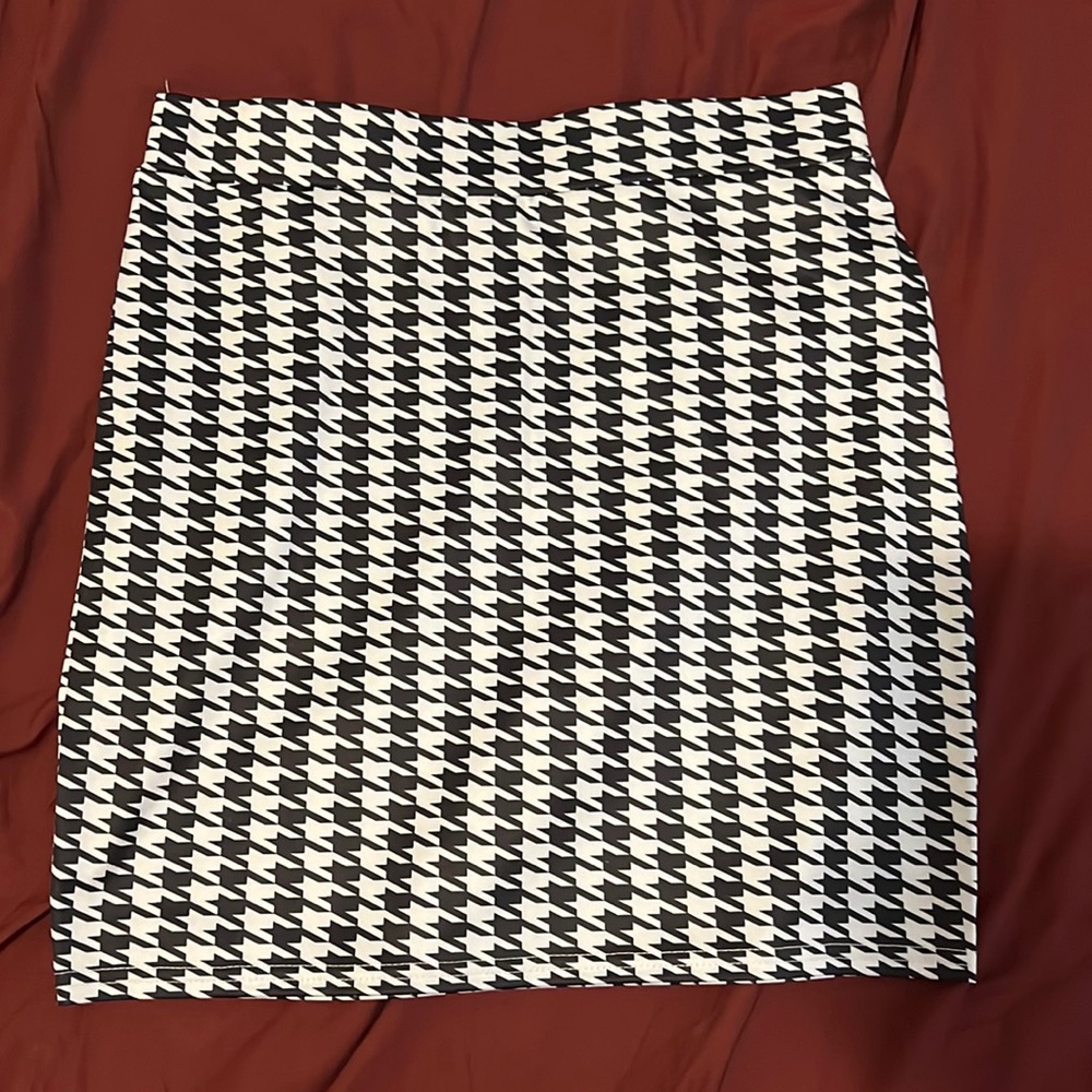 Houndstooth Mini Skirt, SHEIN